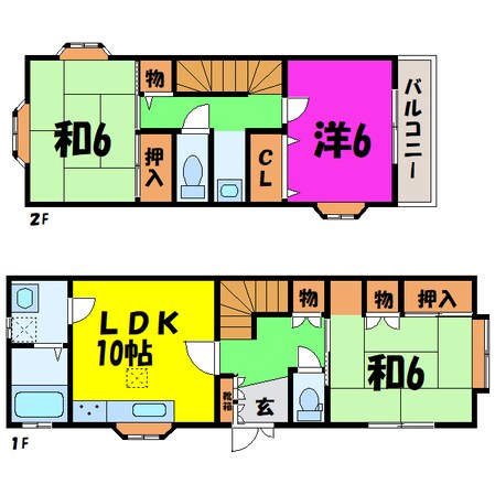 寄居町富田テラスの物件間取画像